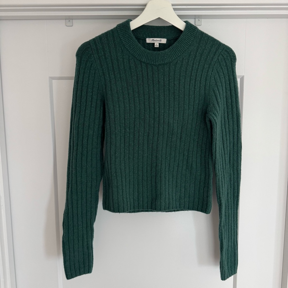 Madewell Green Ribbed Sweater